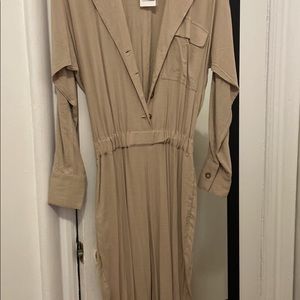 Express x Olivia Culpo beige jumpsuit